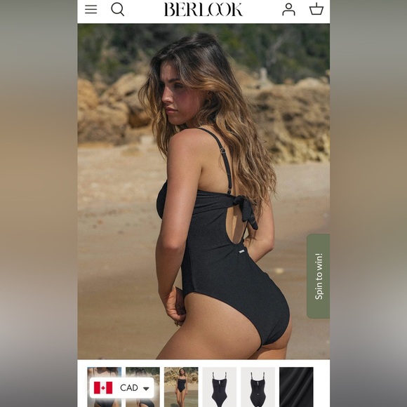 Berlook - Black Cut Out Backless One-Piece Swimsuit - Picture 2 of 10